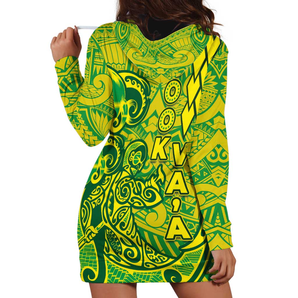 Cook Islands Va'a Polynesian Art Tattoo Hoodie Dress National Color LT03 - Polynesian Pride