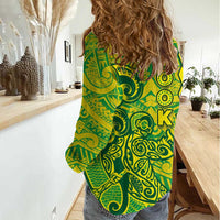 Cook Islands Va'a Polynesian Art Tattoo Women Casual Shirt National Color LT03 - Polynesian Pride