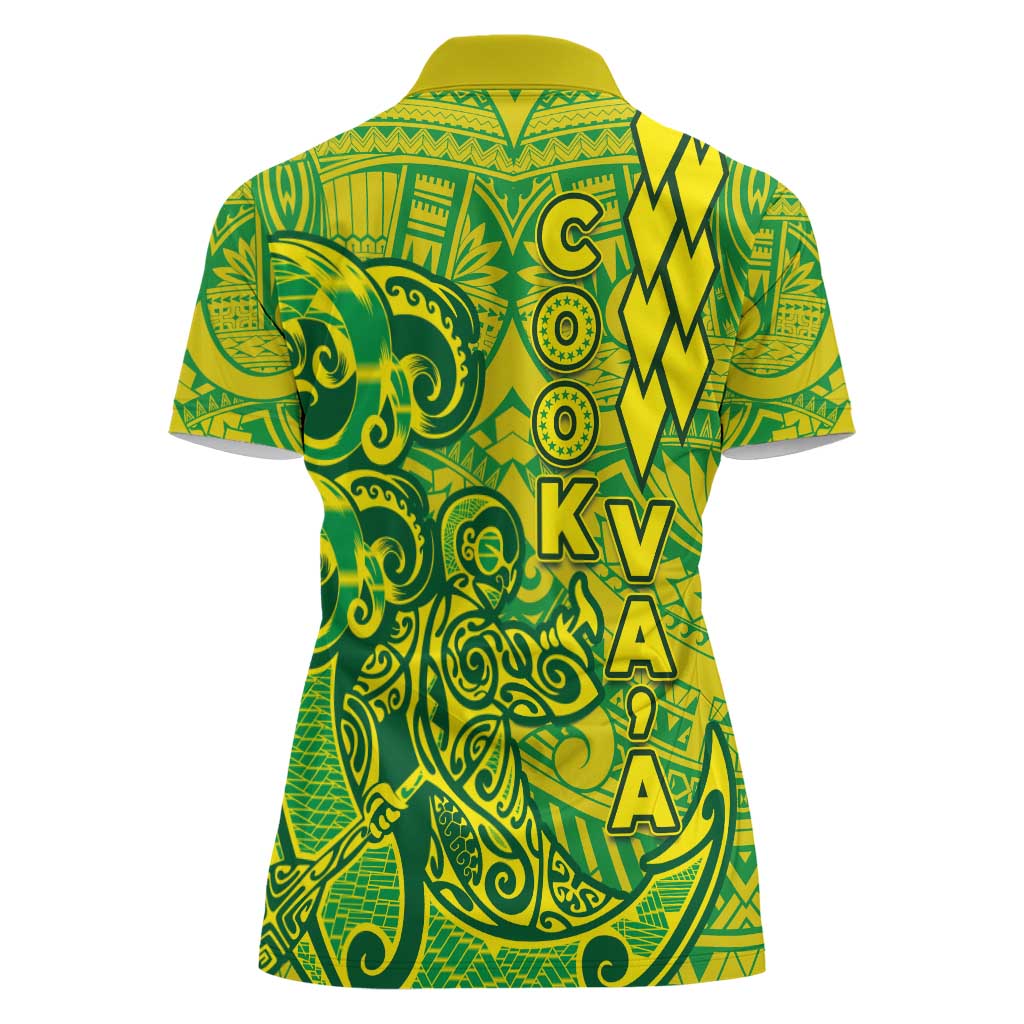 Cook Islands Va'a Polynesian Art Tattoo Women Polo Shirt National Color LT03 - Polynesian Pride