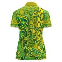 Cook Islands Va'a Polynesian Art Tattoo Women Polo Shirt National Color LT03 - Polynesian Pride
