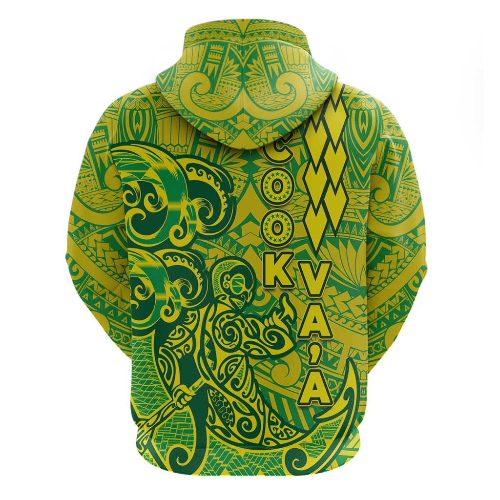 Cook Islands Va'a Polynesian Art Tattoo Zip Hoodie National Color LT03 - Polynesian Pride