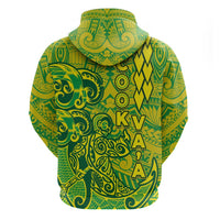 Cook Islands Va'a Polynesian Art Tattoo Zip Hoodie National Color LT03 - Polynesian Pride
