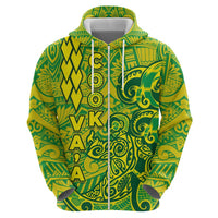 Cook Islands Va'a Polynesian Art Tattoo Zip Hoodie National Color LT03 - Polynesian Pride