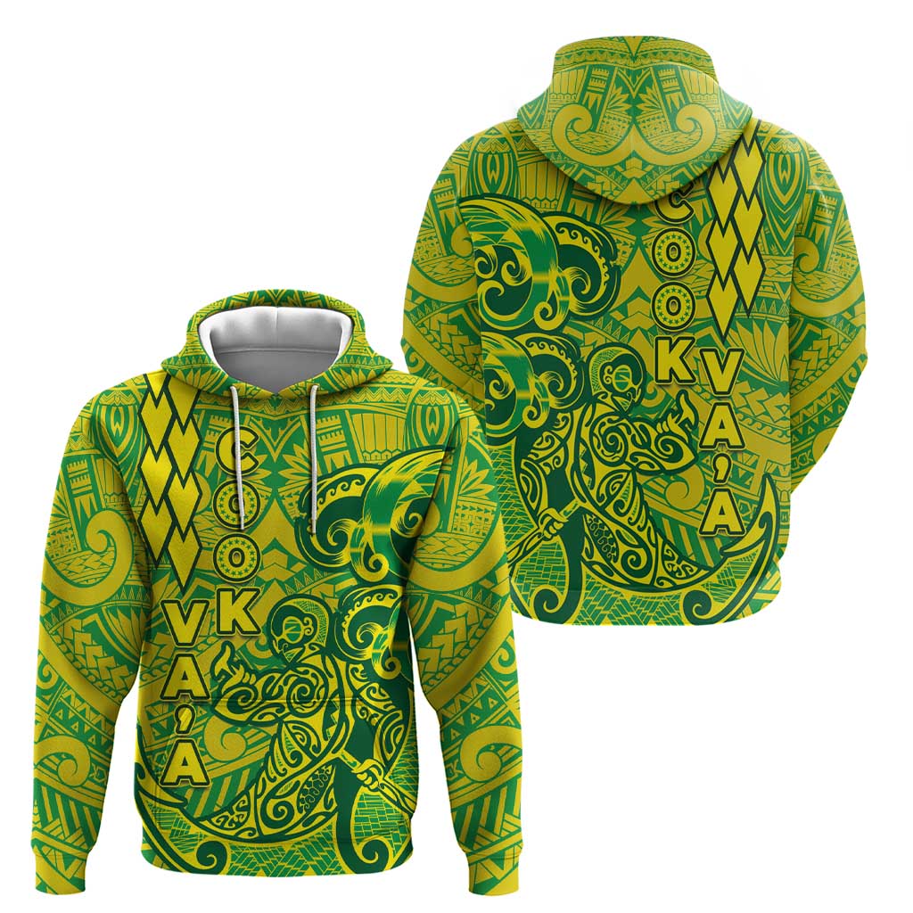 Cook Islands Va'a Polynesian Art Tattoo Zip Hoodie National Color LT03 - Polynesian Pride
