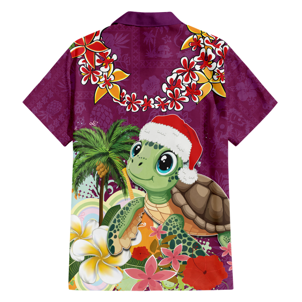 Hawaii Honu Mele Kalikimaka Family Matching Short Sleeve Bodycon Dress and Hawaiian Shirt Santa Tropical Flower Aloha Summer Pink Version LT03 - Polynesian Pride