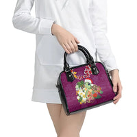 Hawaii Honu Mele Kalikimaka Shoulder Handbag Santa Tropical Flower Aloha Summer Pink Version LT03 - Polynesian Pride