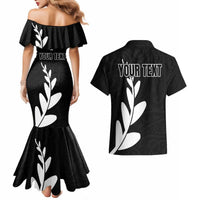 Personalised New Zealand Canoeing Special Jersey Couples Matching Mermaid Dress and Hawaiian Shirt LT03 - Polynesian Pride
