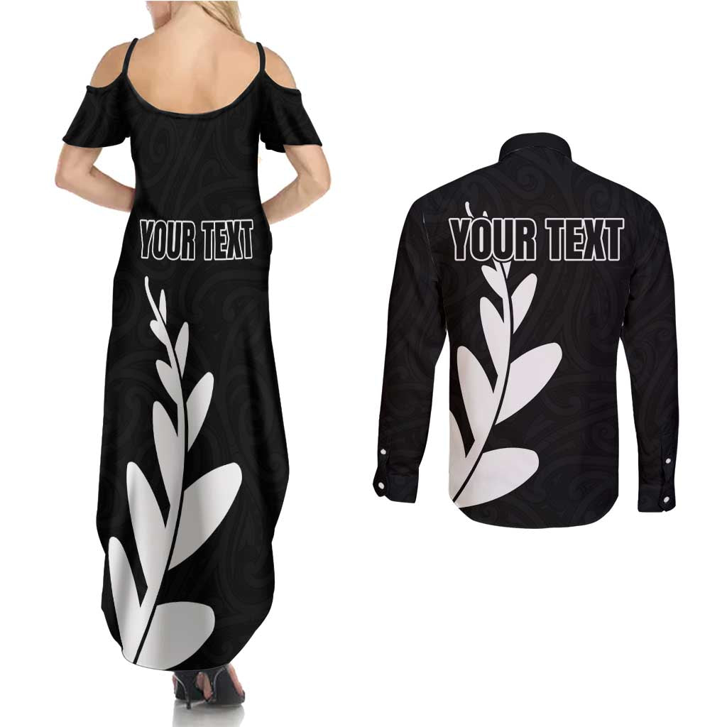 Personalised New Zealand Canoeing Special Jersey Couples Matching Summer Maxi Dress and Long Sleeve Button Shirt LT03 - Polynesian Pride