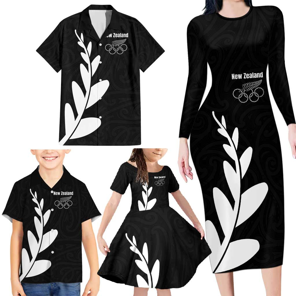 Personalised New Zealand Canoeing Special Jersey Family Matching Long Sleeve Bodycon Dress and Hawaiian Shirt LT03 - Polynesian Pride