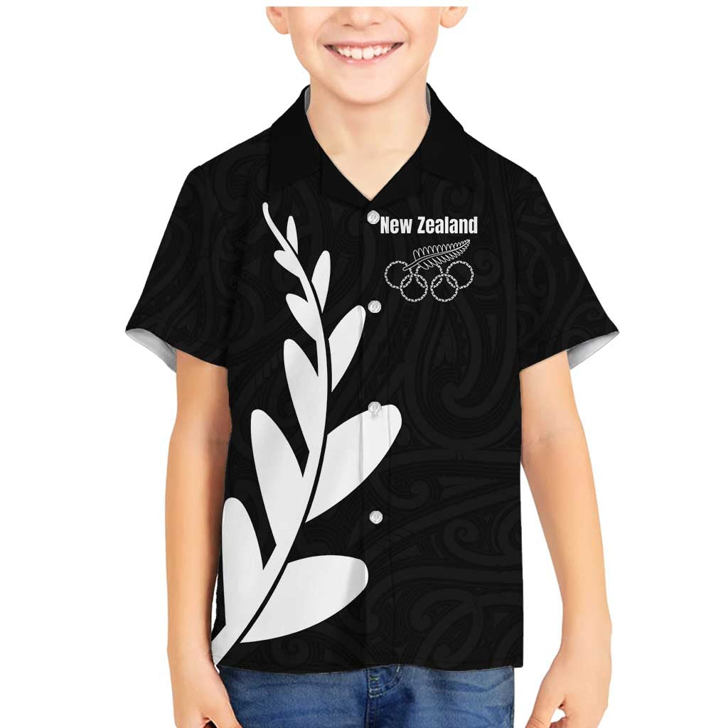 Personalised New Zealand Canoeing Special Jersey Family Matching Mermaid Dress and Hawaiian Shirt LT03 Son's Shirt Black - Polynesian Pride