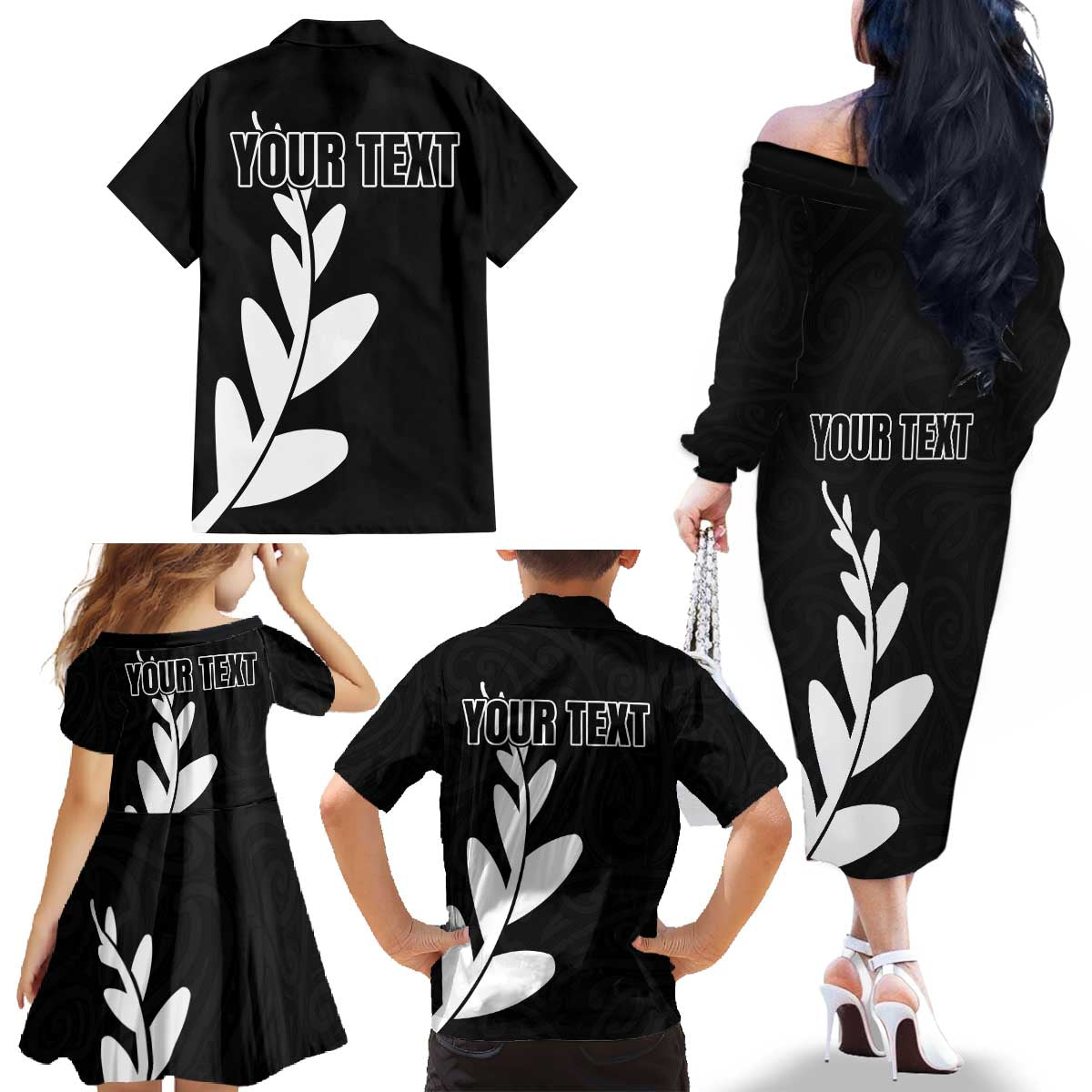 Personalised New Zealand Canoeing Special Jersey Family Matching Off The Shoulder Long Sleeve Dress and Hawaiian Shirt LT03 - Polynesian Pride
