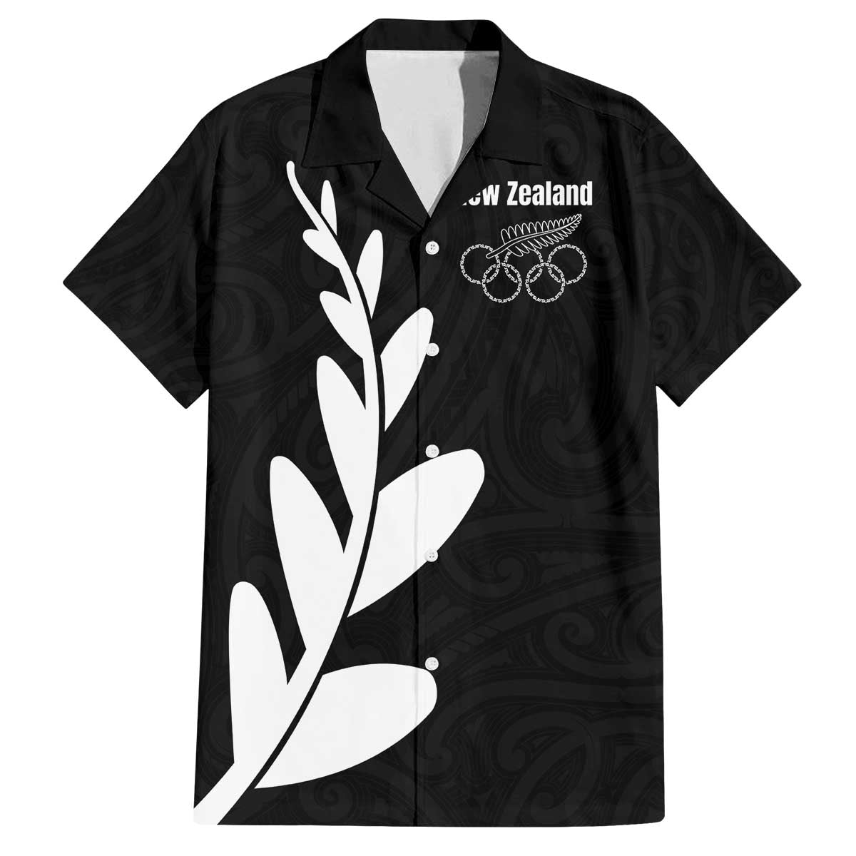 Personalised New Zealand Canoeing Special Jersey Family Matching Off The Shoulder Long Sleeve Dress and Hawaiian Shirt LT03 Dad's Shirt - Short Sleeve Black - Polynesian Pride