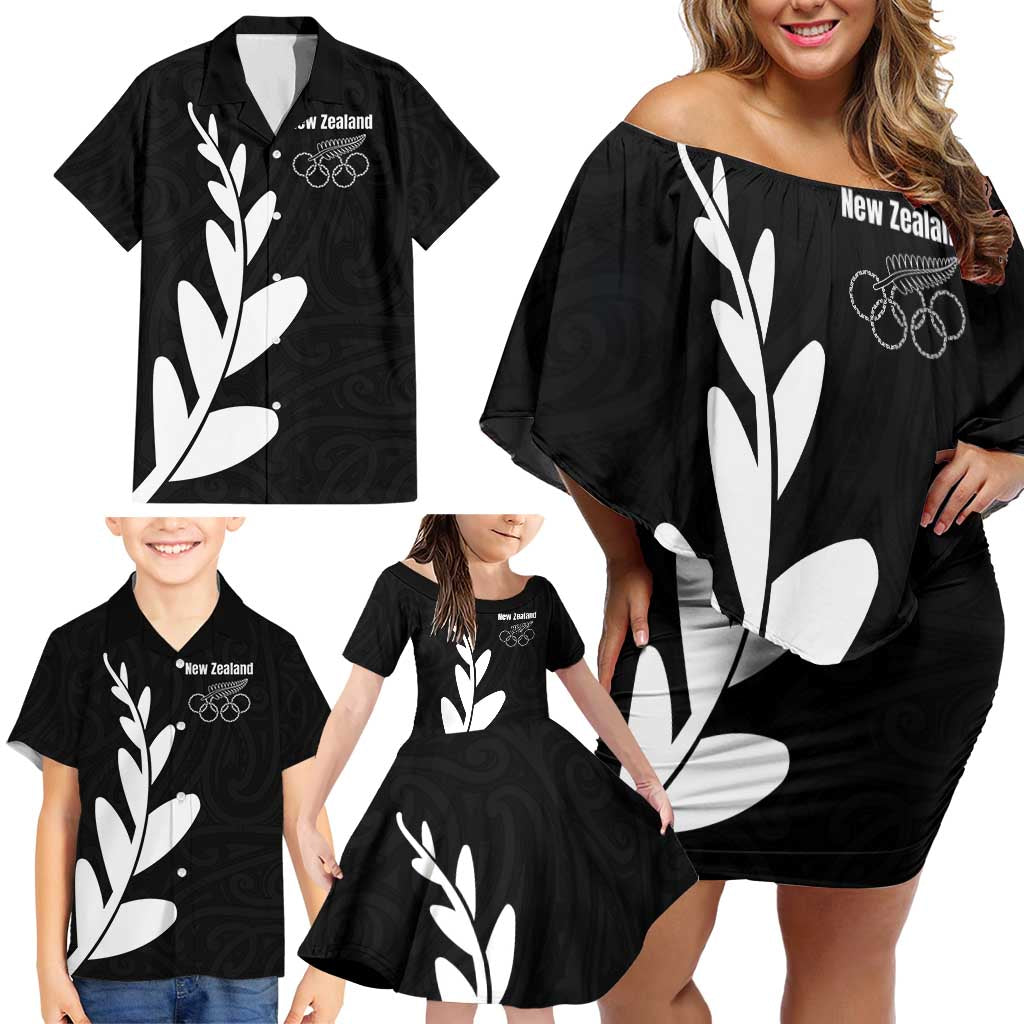 Personalised New Zealand Canoeing Special Jersey Family Matching Off Shoulder Short Dress and Hawaiian Shirt LT03 - Polynesian Pride