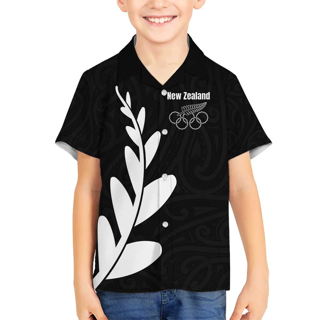 Personalised New Zealand Canoeing Special Jersey Family Matching Off Shoulder Short Dress and Hawaiian Shirt LT03 Son's Shirt Black - Polynesian Pride