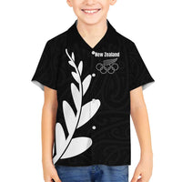 Personalised New Zealand Canoeing Special Jersey Family Matching Puletasi and Hawaiian Shirt LT03 Son's Shirt Black - Polynesian Pride
