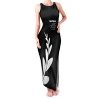 Personalised New Zealand Canoeing Special Jersey Family Matching Tank Maxi Dress and Hawaiian Shirt LT03 Mom's Dress Black - Polynesian Pride