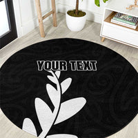 Personalised New Zealand Canoeing Special Jersey Round Carpet LT03 Black - Polynesian Pride