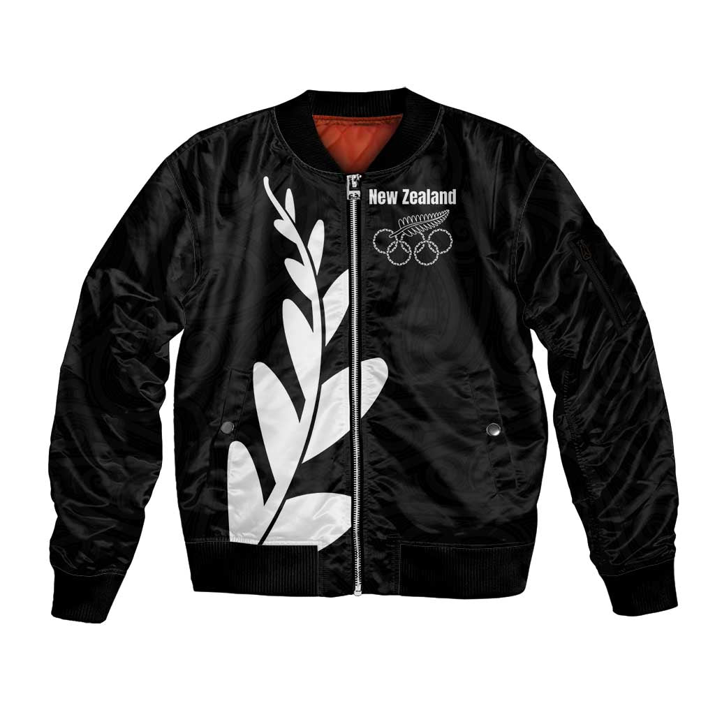 Personalised New Zealand Canoeing Special Jersey Sleeve Zip Bomber Jacket