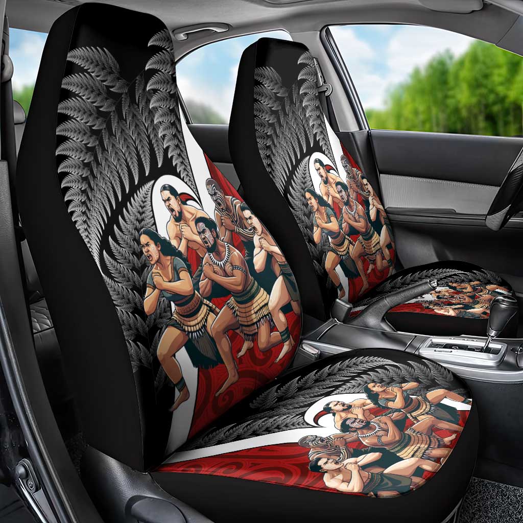 New Zealand Te Matatini Car Seat Cover Kapa Haka and Silver Fern - Maori Art Pattern LT03 - Polynesian Pride