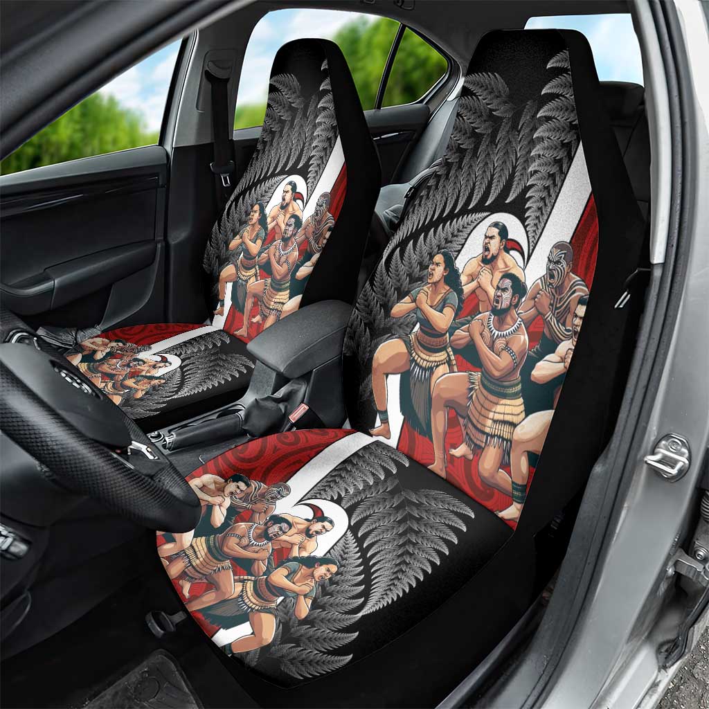 New Zealand Te Matatini Car Seat Cover Kapa Haka and Silver Fern - Maori Art Pattern LT03 - Polynesian Pride