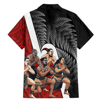 New Zealand Te Matatini Family Matching Off Shoulder Short Dress and Hawaiian Shirt Kapa Haka and Silver Fern - Maori Art Pattern LT03 - Polynesian Pride