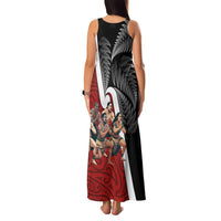 New Zealand Te Matatini Family Matching Tank Maxi Dress and Hawaiian Shirt Kapa Haka and Silver Fern - Maori Art Pattern LT03 - Polynesian Pride