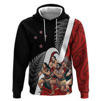 New Zealand Te Matatini Hoodie Kapa Haka and Silver Fern - Maori Art Pattern LT03 Pullover Hoodie Black - Polynesian Pride