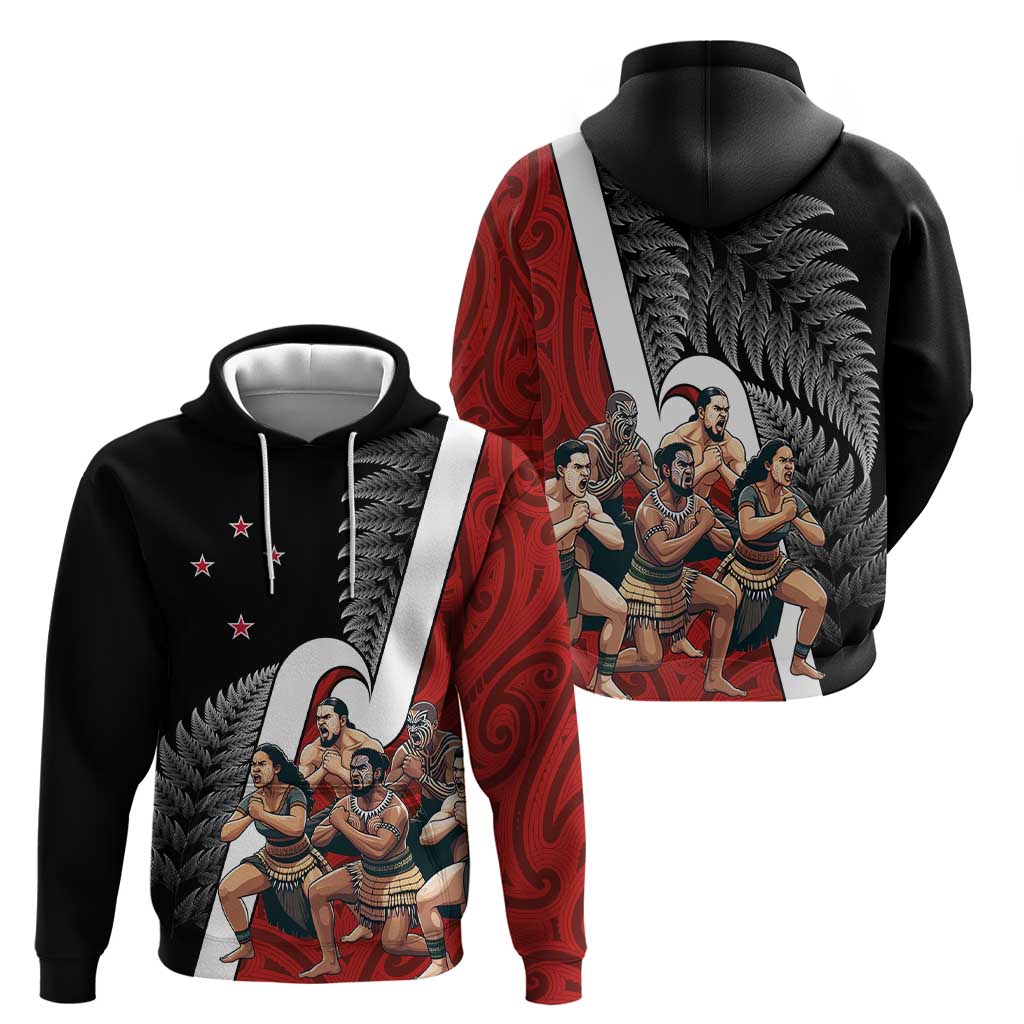 New Zealand Te Matatini Hoodie Kapa Haka and Silver Fern - Maori Art Pattern LT03 - Polynesian Pride
