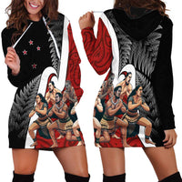 New Zealand Te Matatini Hoodie Dress Kapa Haka and Silver Fern - Maori Art Pattern LT03 - Polynesian Pride