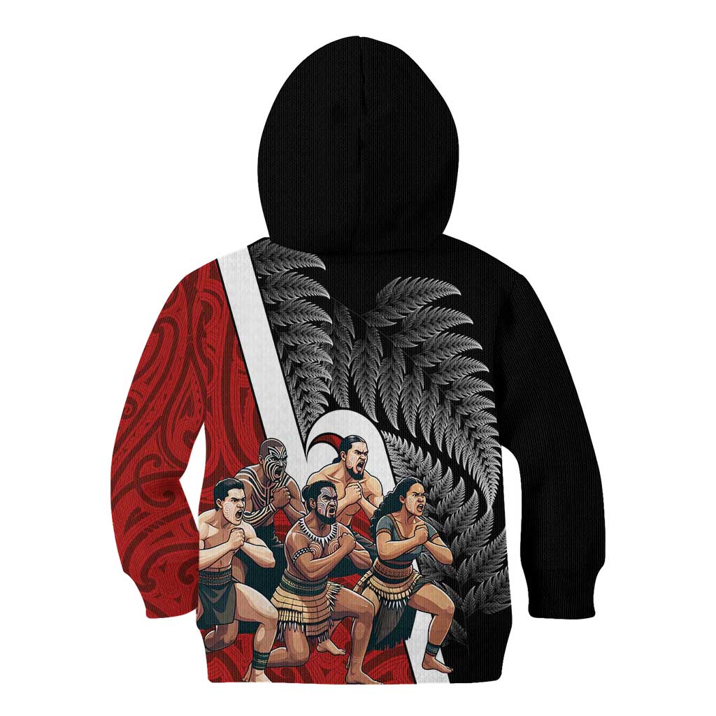 New Zealand Te Matatini Kid Hoodie Kapa Haka and Silver Fern - Maori Art Pattern LT03 - Polynesian Pride