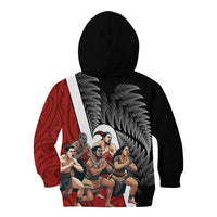 New Zealand Te Matatini Kid Hoodie Kapa Haka and Silver Fern - Maori Art Pattern LT03 - Polynesian Pride