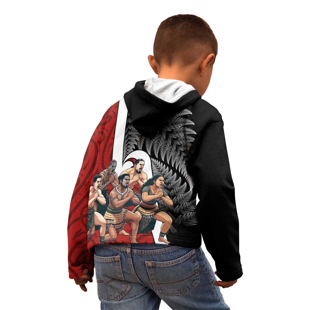 New Zealand Te Matatini Kid Hoodie Kapa Haka and Silver Fern - Maori Art Pattern LT03 - Polynesian Pride