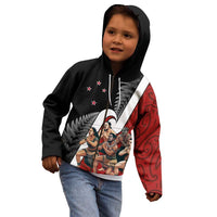 New Zealand Te Matatini Kid Hoodie Kapa Haka and Silver Fern - Maori Art Pattern LT03 - Polynesian Pride
