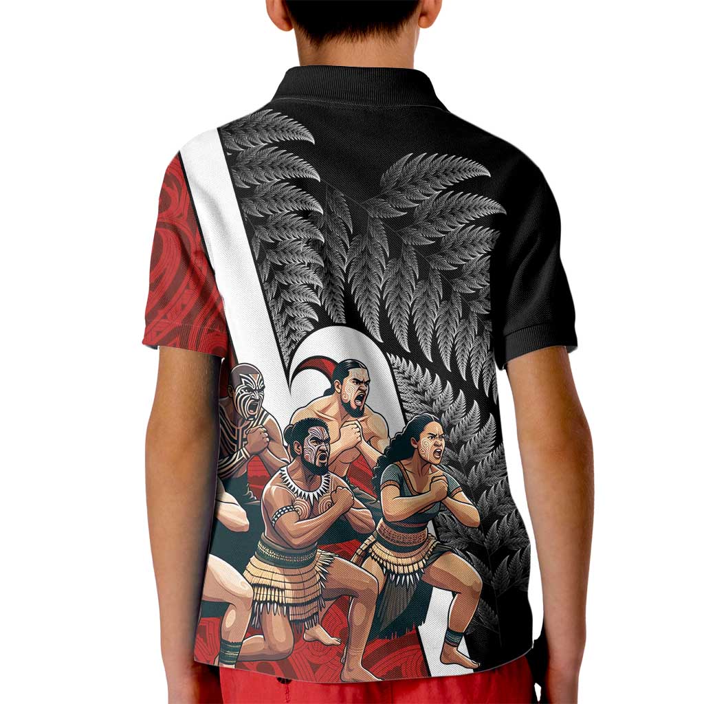 New Zealand Te Matatini Kid Polo Shirt Kapa Haka and Silver Fern - Maori Art Pattern LT03 - Polynesian Pride