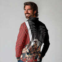 New Zealand Te Matatini Long Sleeve Polo Shirt Kapa Haka and Silver Fern - Maori Art Pattern LT03 - Polynesian Pride