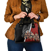 New Zealand Te Matatini Shoulder Handbag Kapa Haka and Silver Fern - Maori Art Pattern