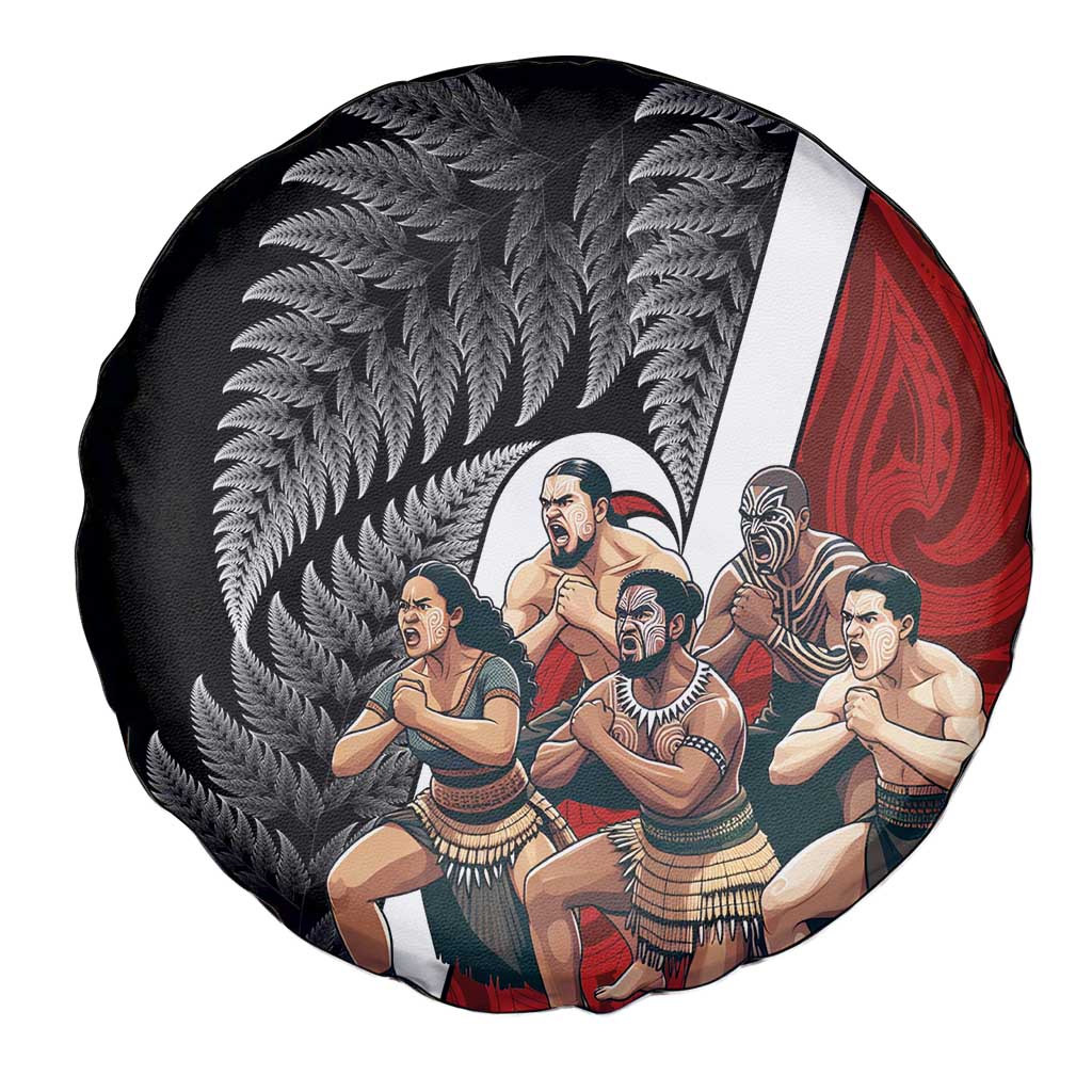 New Zealand Te Matatini Spare Tire Cover Kapa Haka and Silver Fern - Maori Art Pattern LT03 - Polynesian Pride