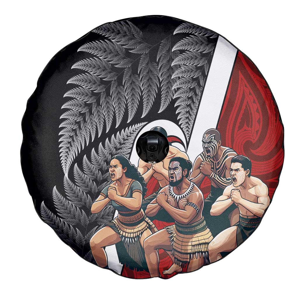 New Zealand Te Matatini Spare Tire Cover Kapa Haka and Silver Fern - Maori Art Pattern LT03 - Polynesian Pride