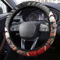 New Zealand Te Matatini Steering Wheel Cover Kapa Haka and Silver Fern - Maori Art Pattern LT03 - Polynesian Pride