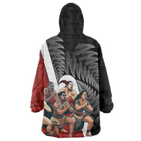 New Zealand Te Matatini Wearable Blanket Hoodie Kapa Haka and Silver Fern - Maori Art Pattern LT03 - Polynesian Pride