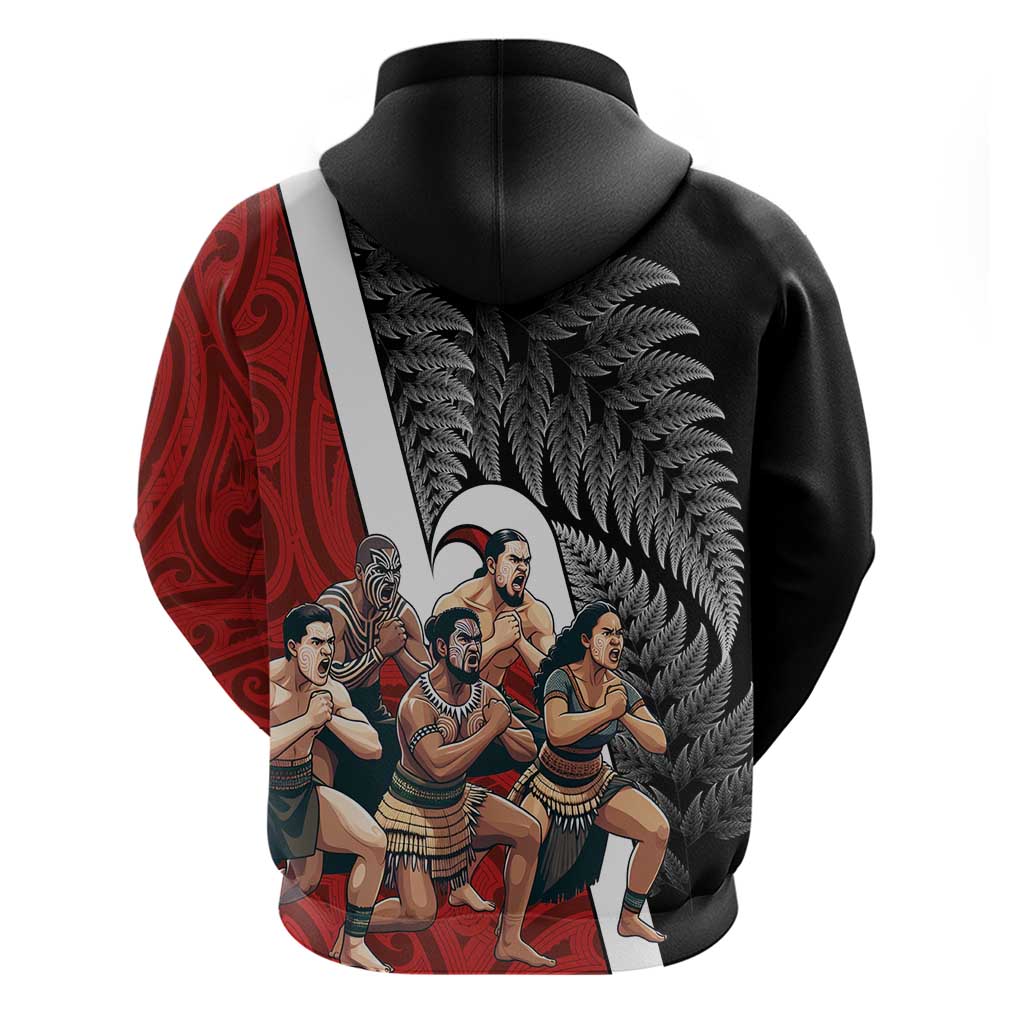 New Zealand Te Matatini Zip Hoodie Kapa Haka and Silver Fern - Maori Art Pattern LT03 - Polynesian Pride