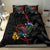 New Zealand Tui Birds Love Couple Bedding Set The Heart of Silver Fern Leaves and Maori Tattoo Pattern