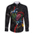 New Zealand Tui Birds Love Couple Family Matching Off The Shoulder Long Sleeve Dress and Hawaiian Shirt The Heart of Silver Fern Leaves and Maori Tattoo Pattern