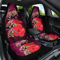 Pasifika Festival Car Seat Cover Plumeria Turtles with Hibiscus - Polynesian Art Tattoo Pink Color LT03 One Size Pink - Polynesian Pride