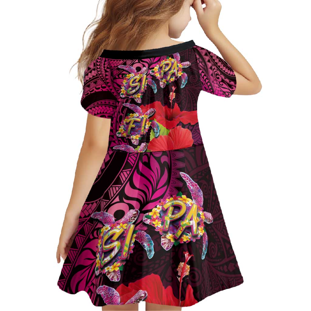 Pasifika Festival Family Matching Off Shoulder Maxi Dress and Hawaiian Shirt Plumeria Turtles with Hibiscus - Polynesian Art Tattoo Pink Color LT03 - Polynesian Pride