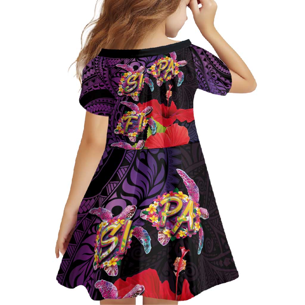 Pasifika Festival Family Matching Off Shoulder Maxi Dress and Hawaiian Shirt Plumeria Turtles with Hibiscus - Polynesian Art Tattoo Purple Color LT03 - Polynesian Pride