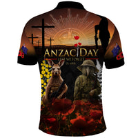 New Zealand and Australia ANZAC Day Polo Shirt - Kiwi Bird and Kangaroo Soldier LT03 - Polynesian Pride