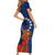 Cook Island ANZAC Day Short Sleeve Bodycon Dress Soldier Paying Respect We Shall Remember Them LT03 - Polynesian Pride