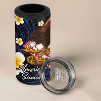 American Samoa Flag Day 4 in 1 Can Cooler Tumbler Polynesian Tatau Art and Plumeria LT03 - Polynesian Pride
