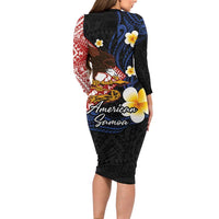 American Samoa Flag Day Family Matching Long Sleeve Bodycon Dress and Hawaiian Shirt Polynesian Tatau Art and Plumeria LT03 - Polynesian Pride